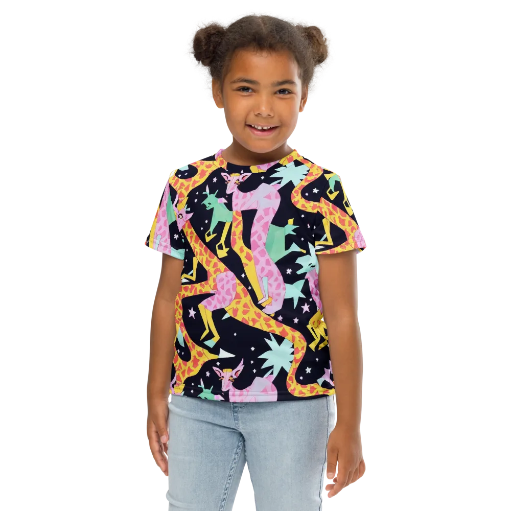 Starlit Menagerie on Kids Crew Neck T-Shirt — Front