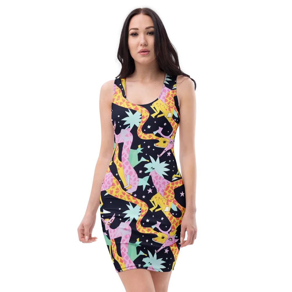 Starlit Menagerie on Bodycon Dress — Front