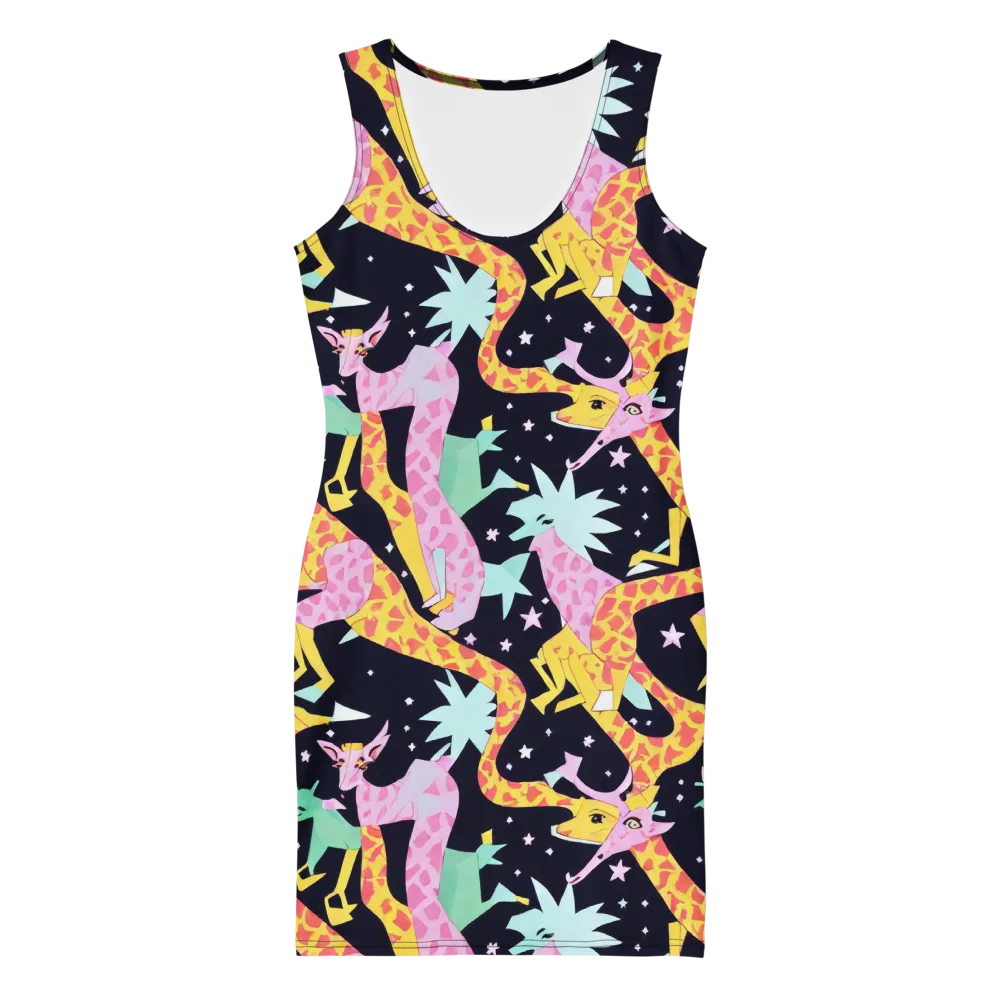 Starlit Menagerie on Bodycon Dress — Front