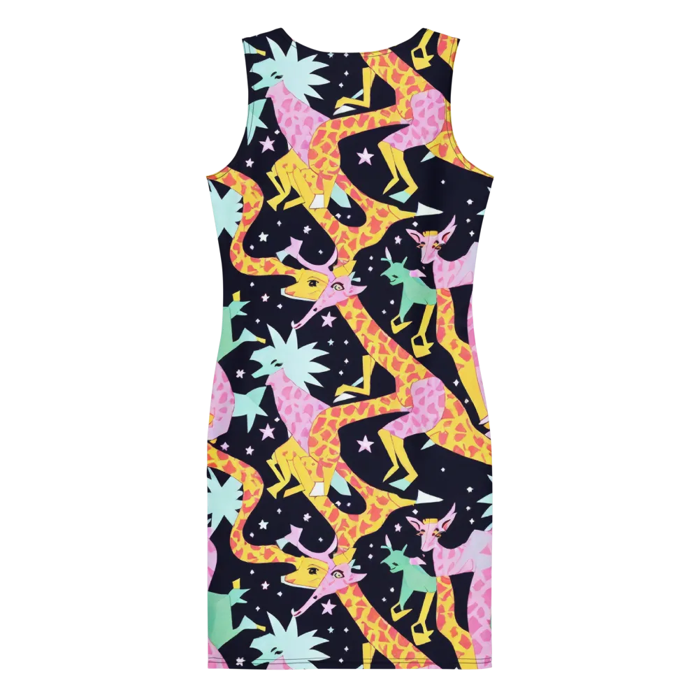 Starlit Menagerie on Bodycon Dress — Back