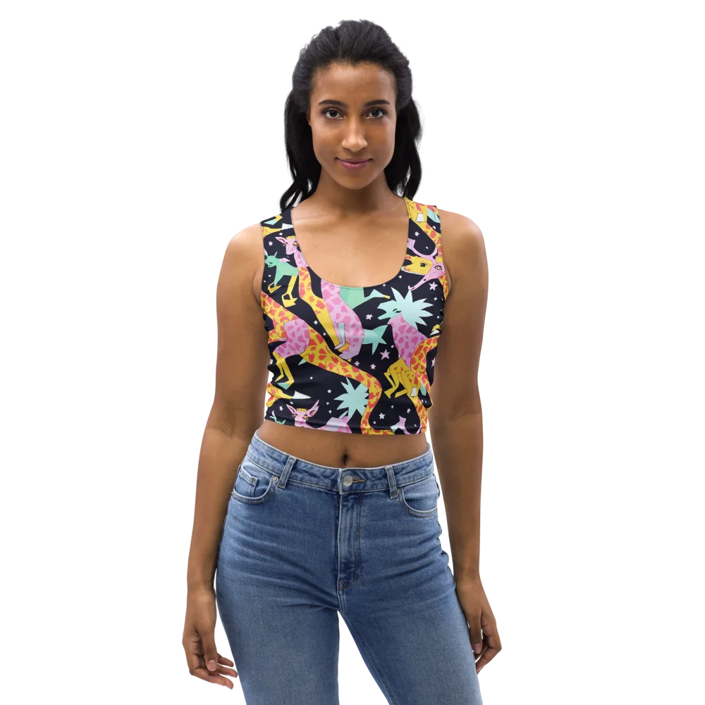 Starlit Menagerie on Crop Top — Front