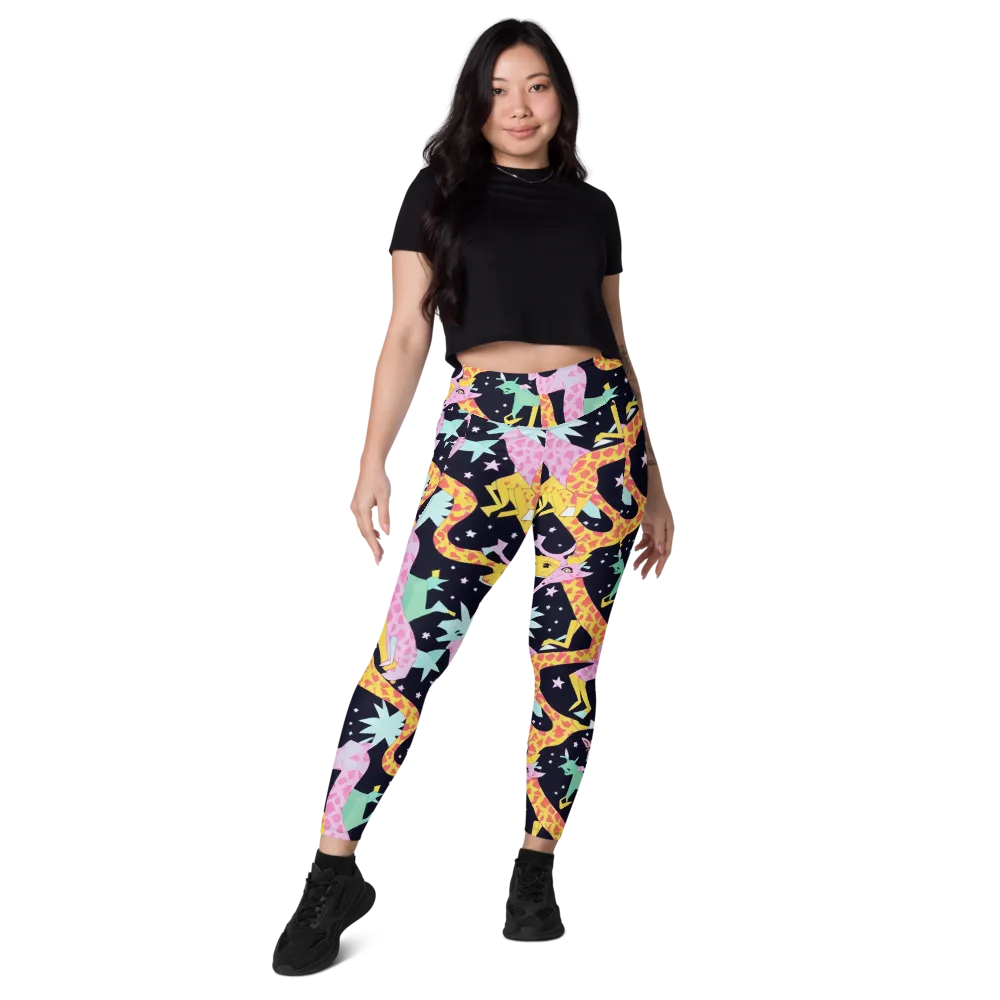 Starlit Menagerie on Leggings with Pockets — Front