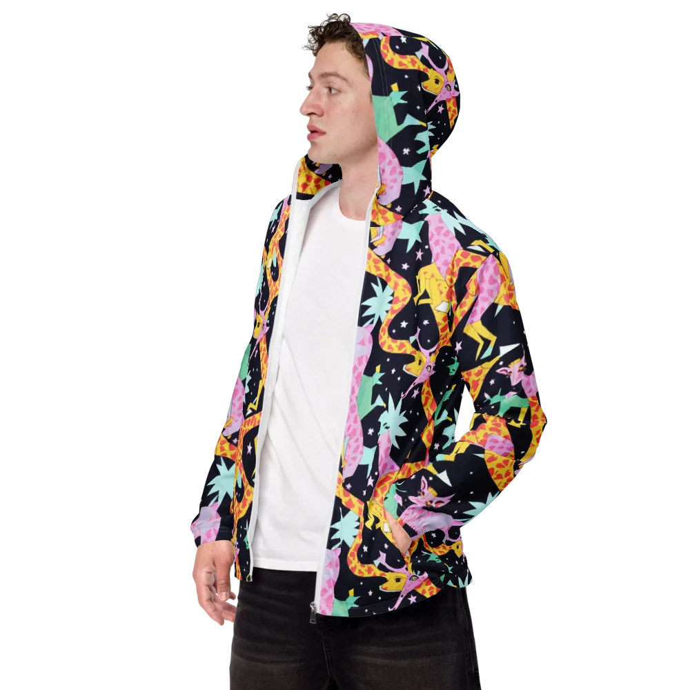 Starlit Menagerie on Men's Windbreaker — Left Front