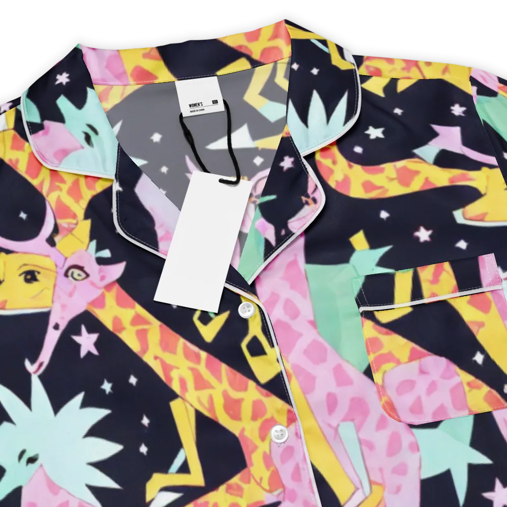 Starlit Menagerie on Women's Short Sleeve Pajama Top — Product details