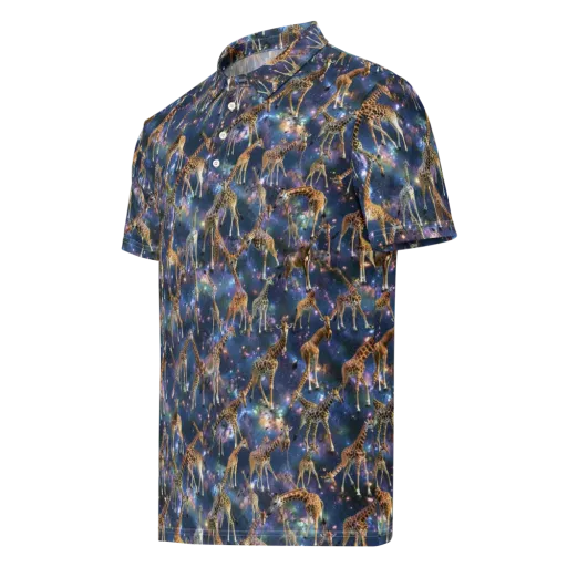 Astral Safari on a Men's Slim Fit Polo Shirt