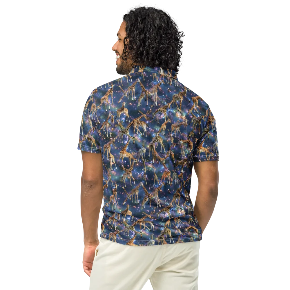 Astral Safari on Men's Slim Fit Polo Shirt — Back
