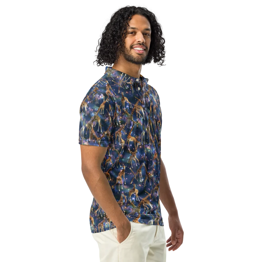 Astral Safari on Men's Slim Fit Polo Shirt — Right Front