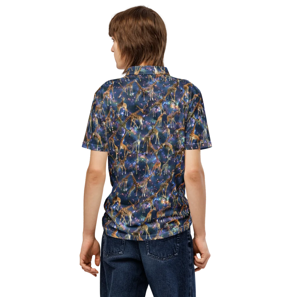 Astral Safari on Men's Slim Fit Polo Shirt — Back