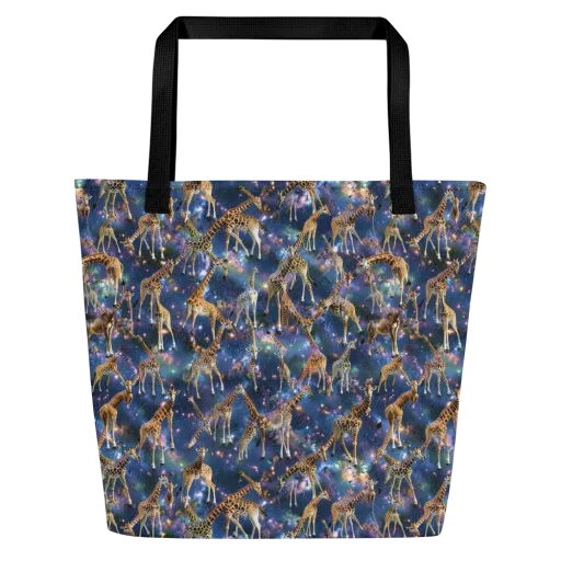 Astral Safari on a Large Tote Bag W/ Pocket