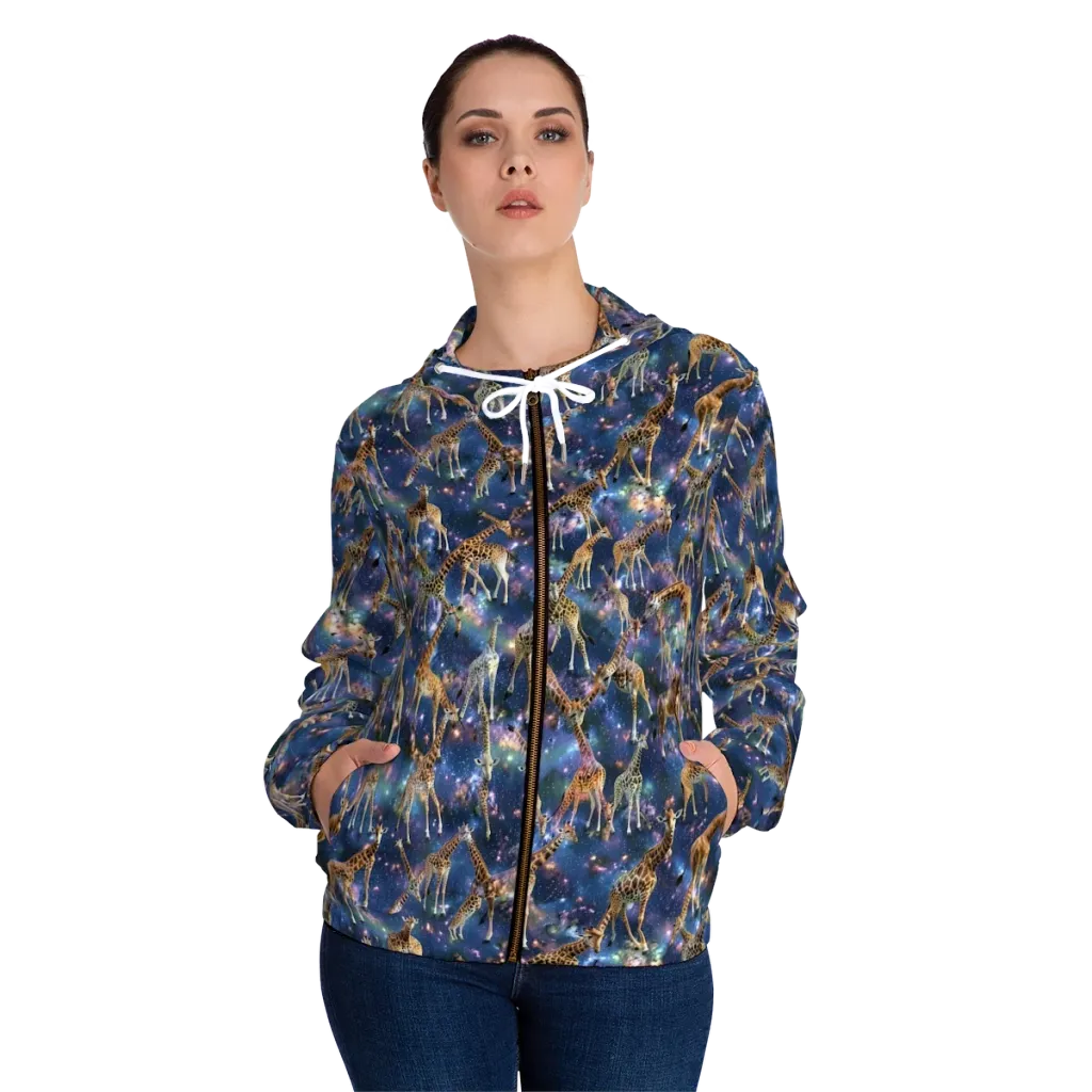 Astral Safari on Women's Full-Zip Hoodie — Front On Person