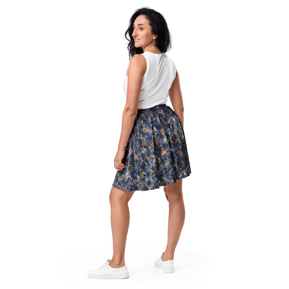 Astral Safari on Skater Skirt — Back