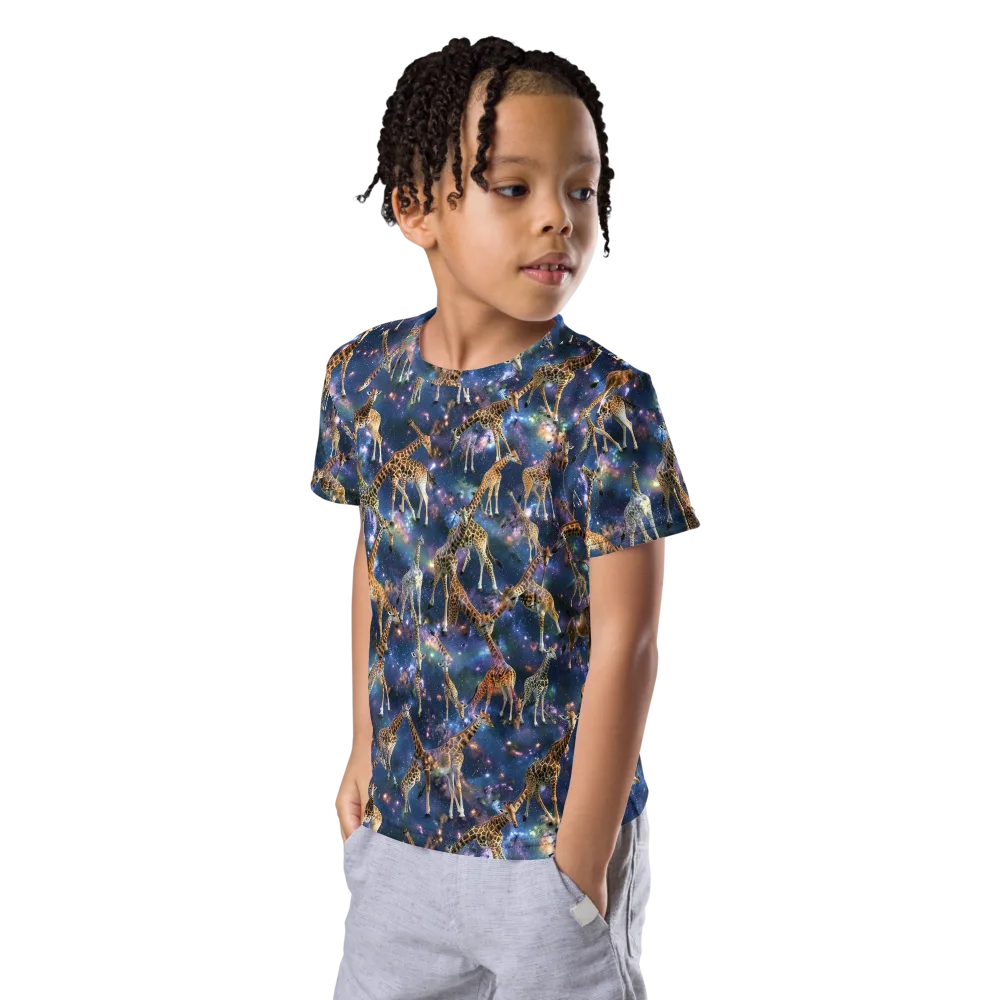 Astral Safari on Kids Crew Neck T-Shirt — Left Front