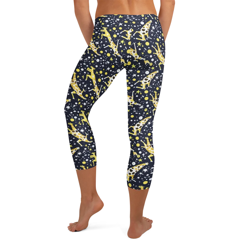 Starlit Safari on Capri Leggings — Back