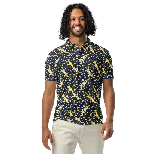 Starlit Safari on a Men's Slim Fit Polo Shirt