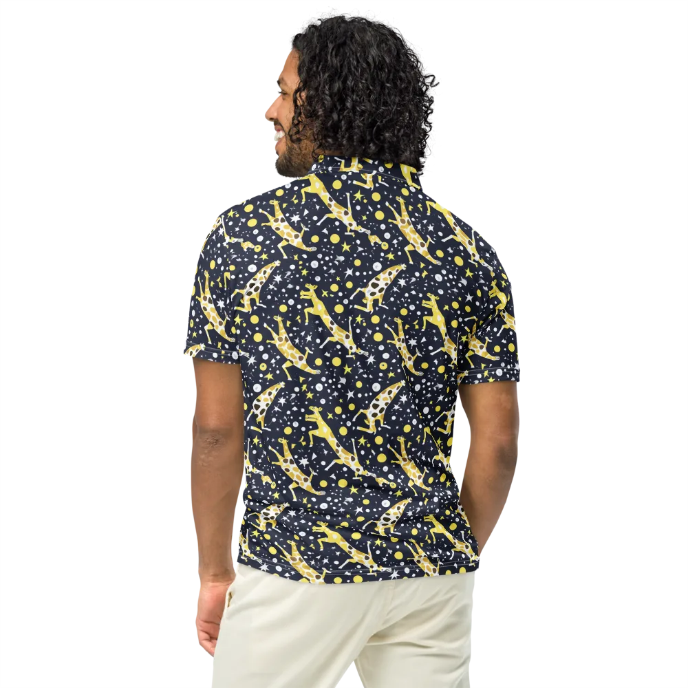 Starlit Safari on Men's Slim Fit Polo Shirt — Back