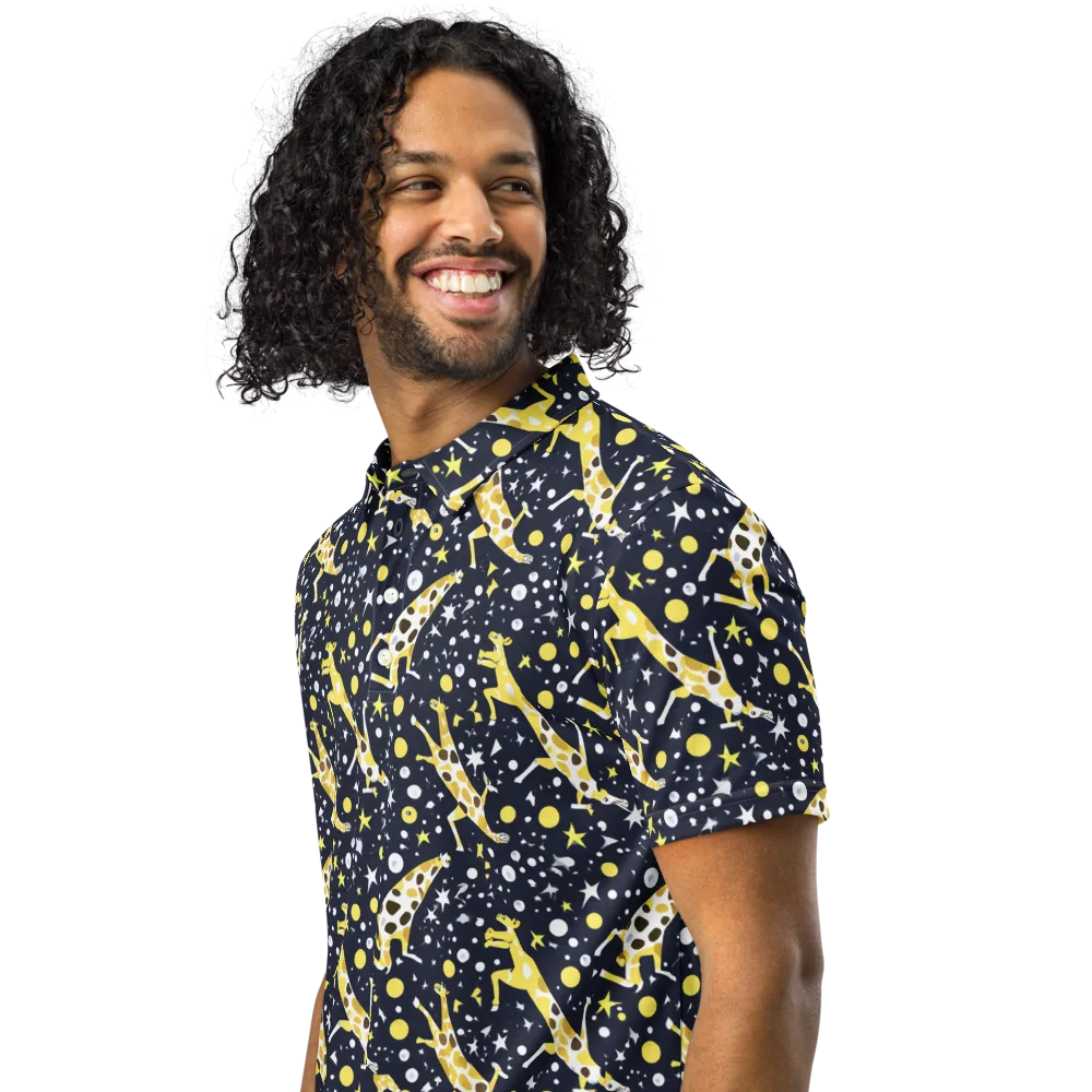 Starlit Safari on Men's Slim Fit Polo Shirt — Left Front