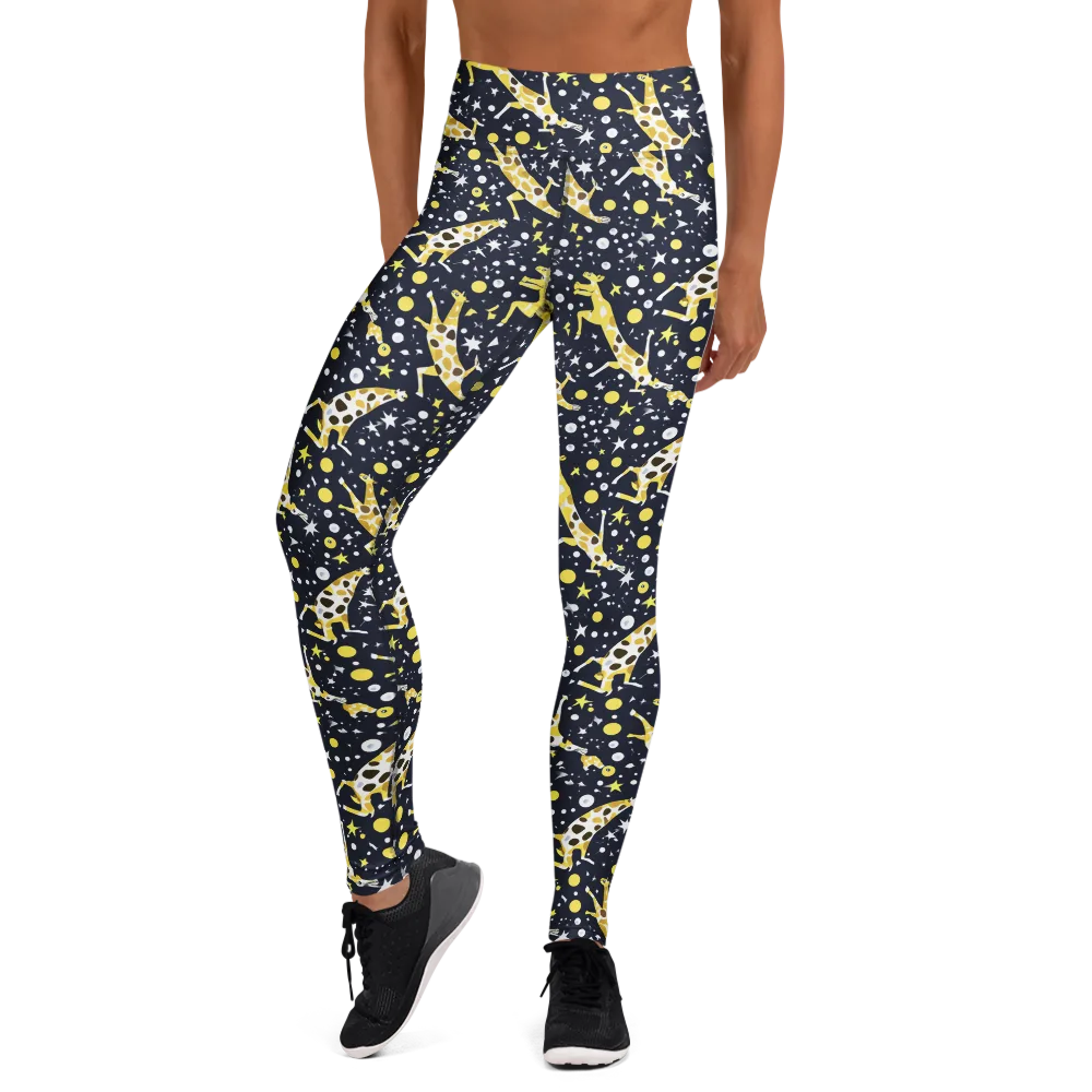 Starlit Safari on Yoga Leggings — Front