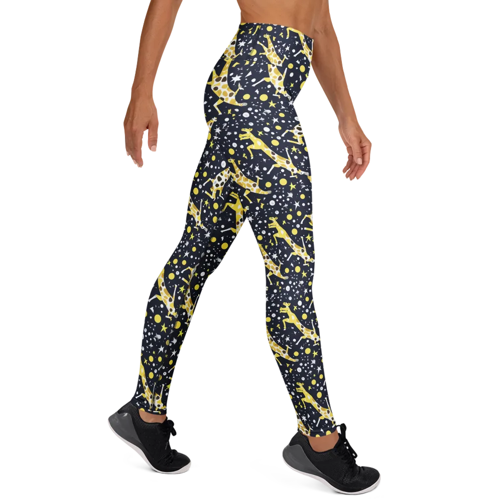 Starlit Safari on Yoga Leggings — Right