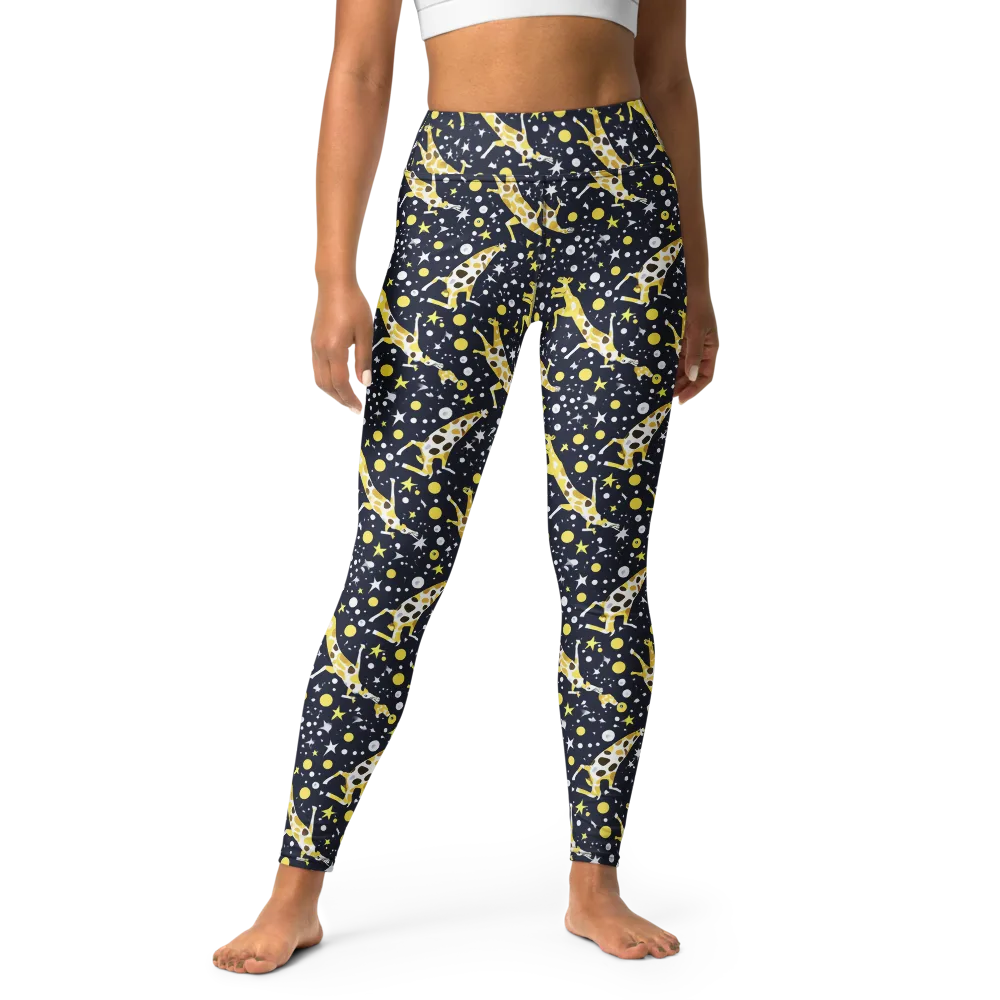 Starlit Safari on Yoga Leggings — Front