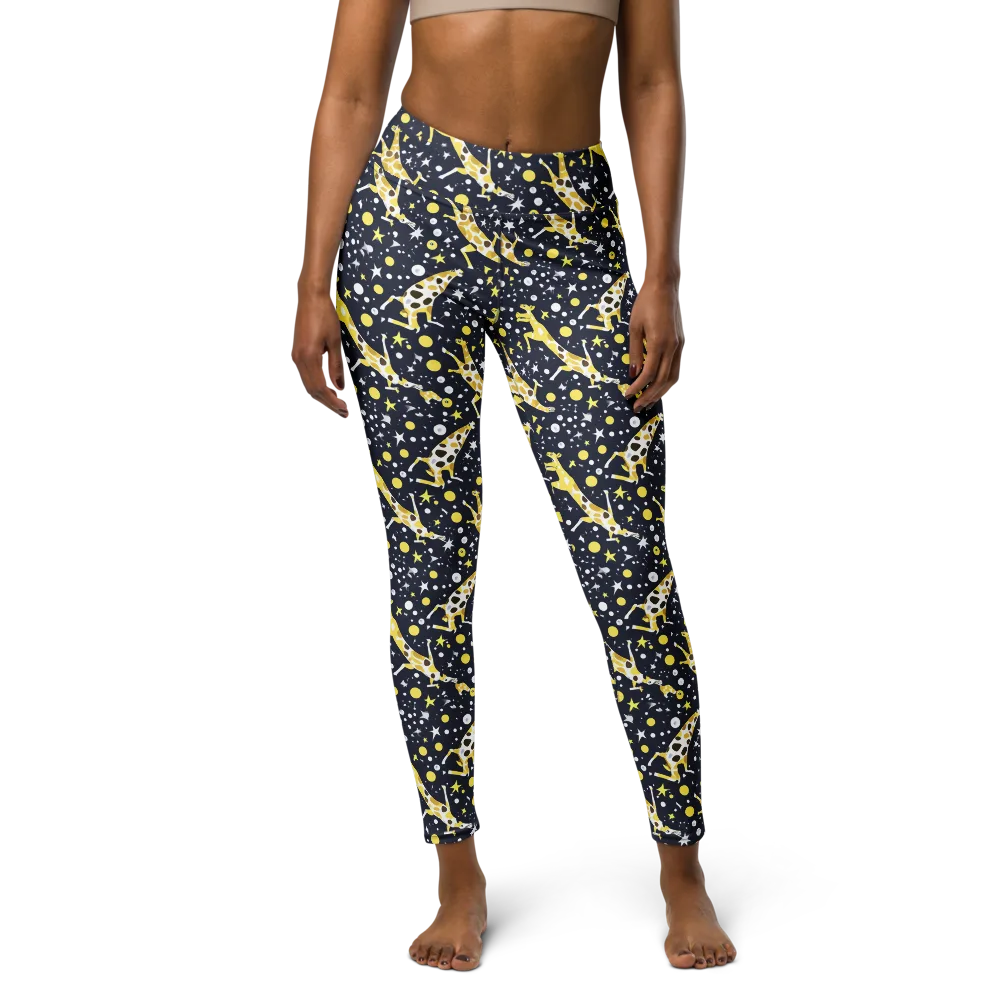 Starlit Safari on Yoga Leggings — Front