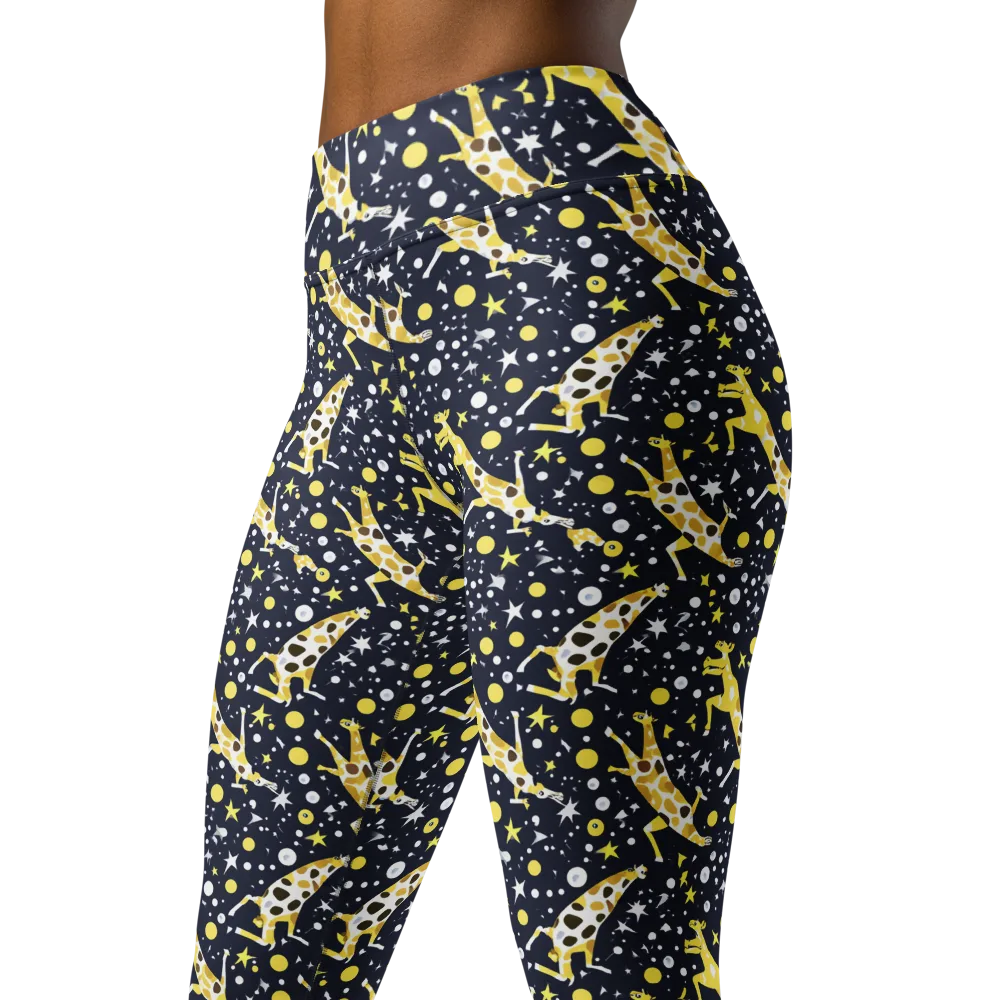 Starlit Safari on Yoga Leggings — Left Front