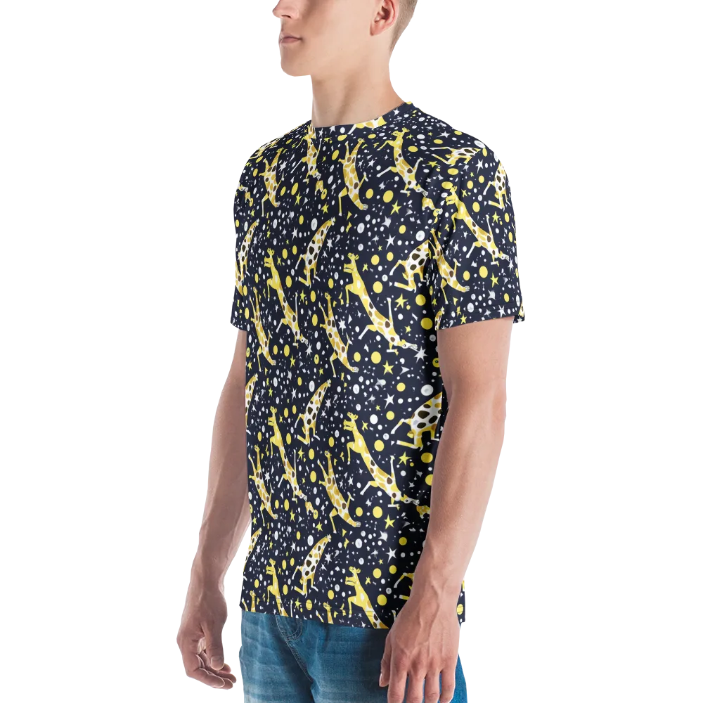 Starlit Safari on Men's Crew Neck T-Shirt — Left