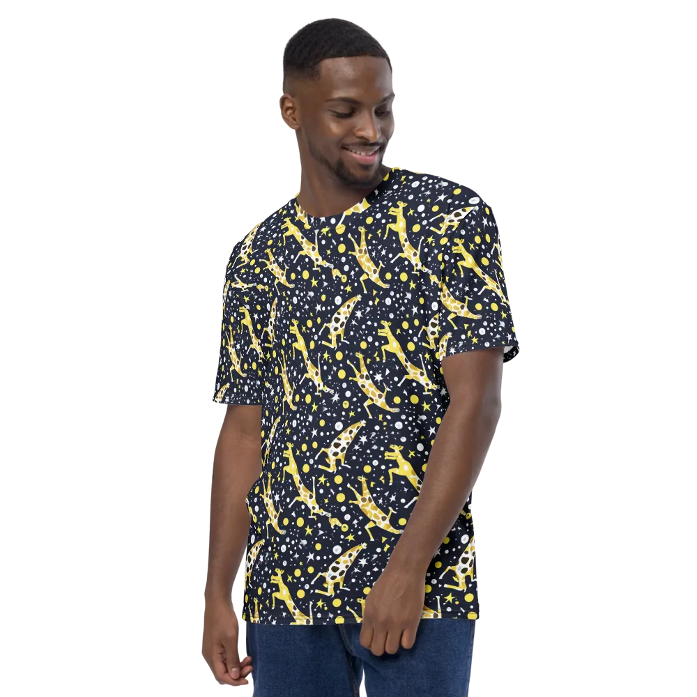Starlit Safari on Men's Crew Neck T-Shirt — Left
