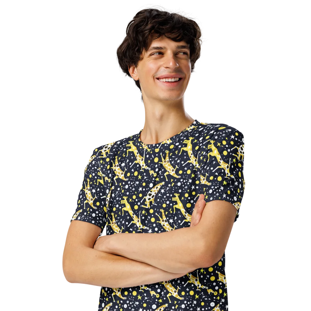 Starlit Safari on Men's Crew Neck T-Shirt — Left Front