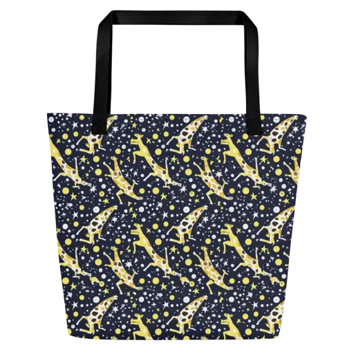 Starlit Safari on a Large Tote Bag W/ Pocket