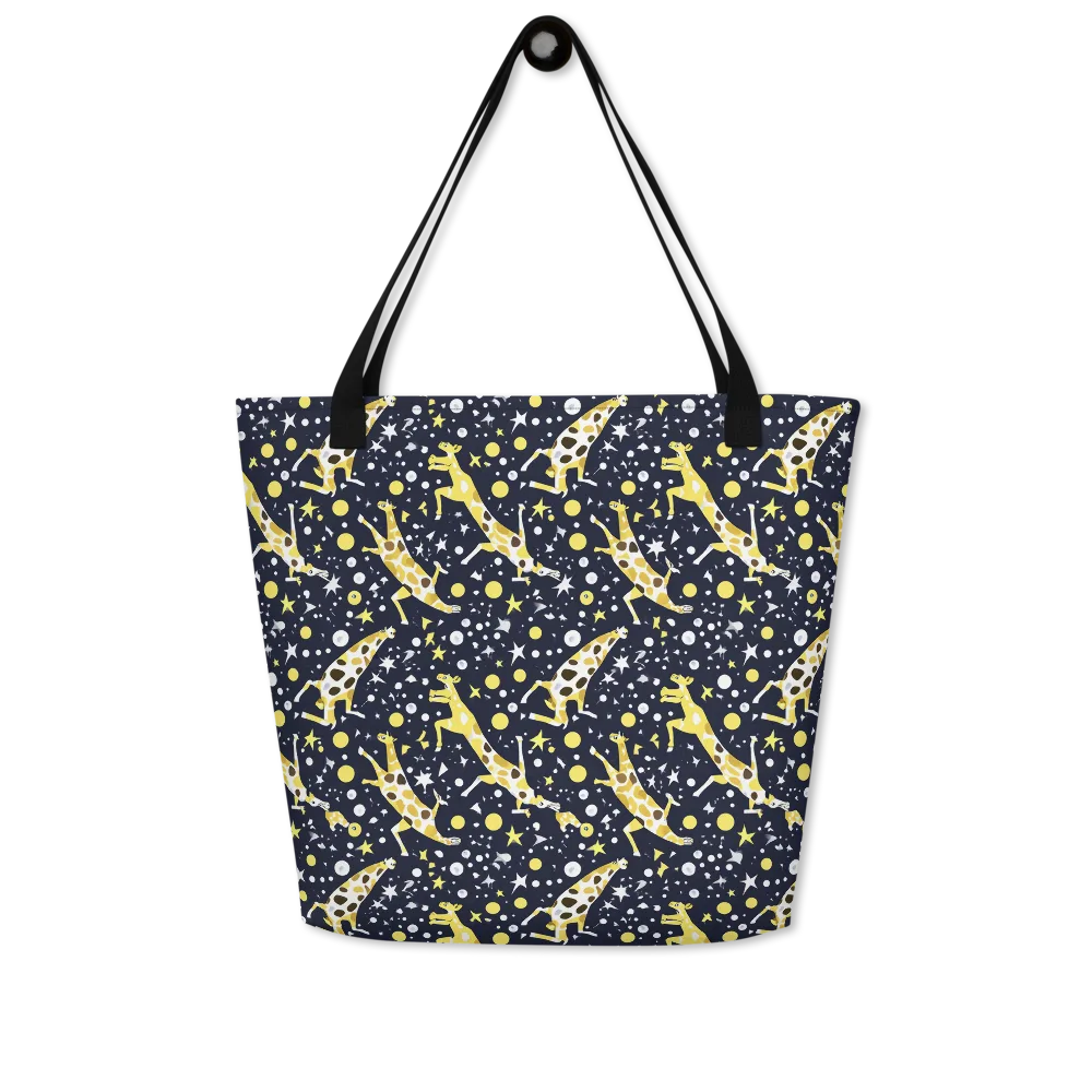 Starlit Safari on Large Tote Bag W/ Pocket — Front