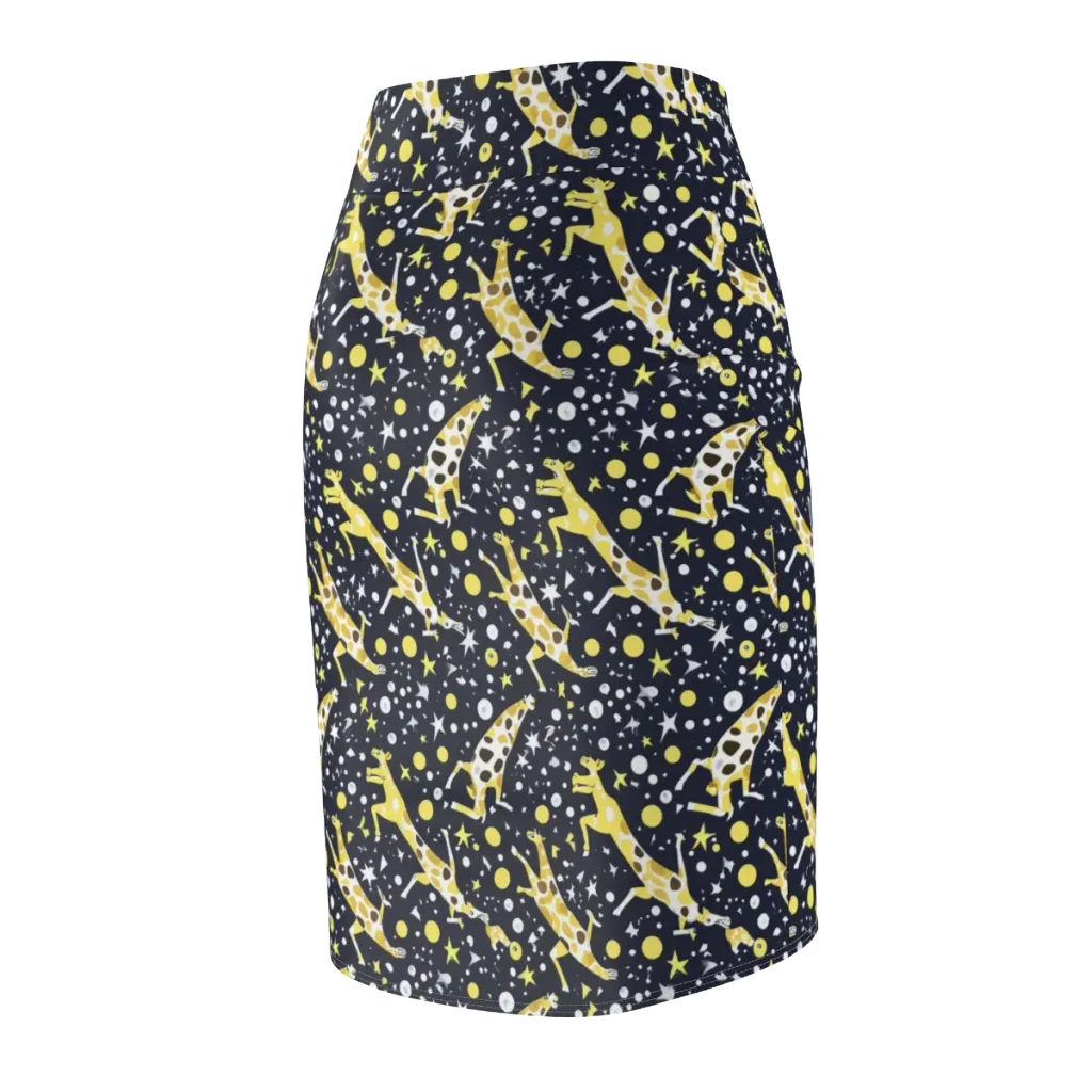 Starlit Safari on Pencil Skirt — Back Side