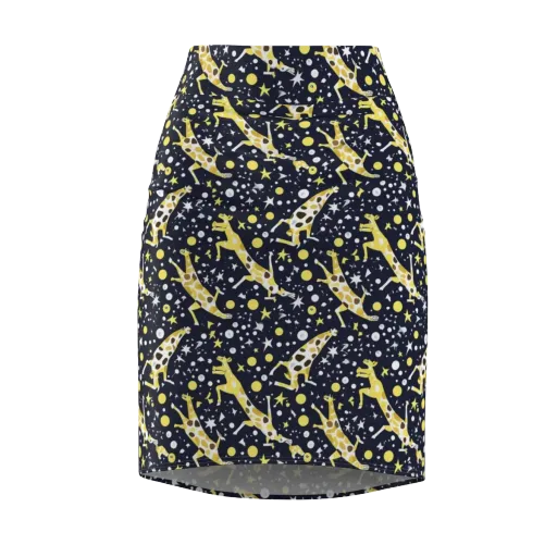 Starlit Safari on a Pencil Skirt