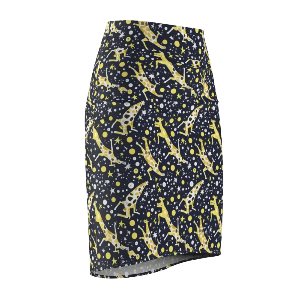 Starlit Safari on Pencil Skirt — Front Side