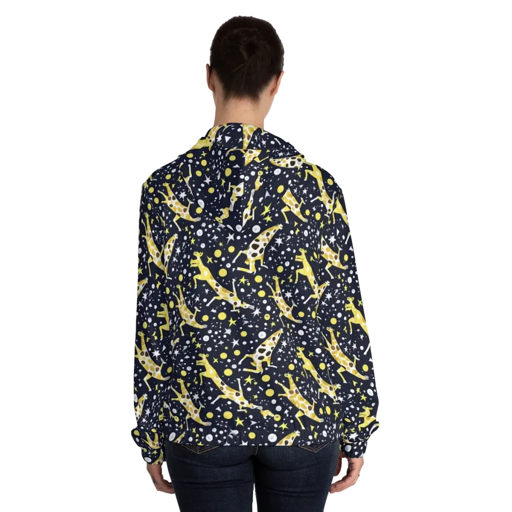 Starlit Safari on Women's Full-Zip Hoodie — Back On Person