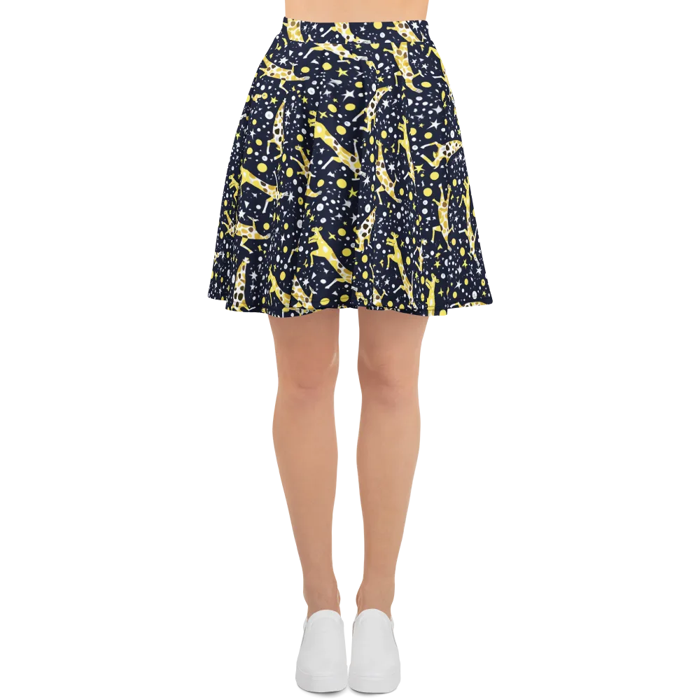 Starlit Safari on Skater Skirt — Front