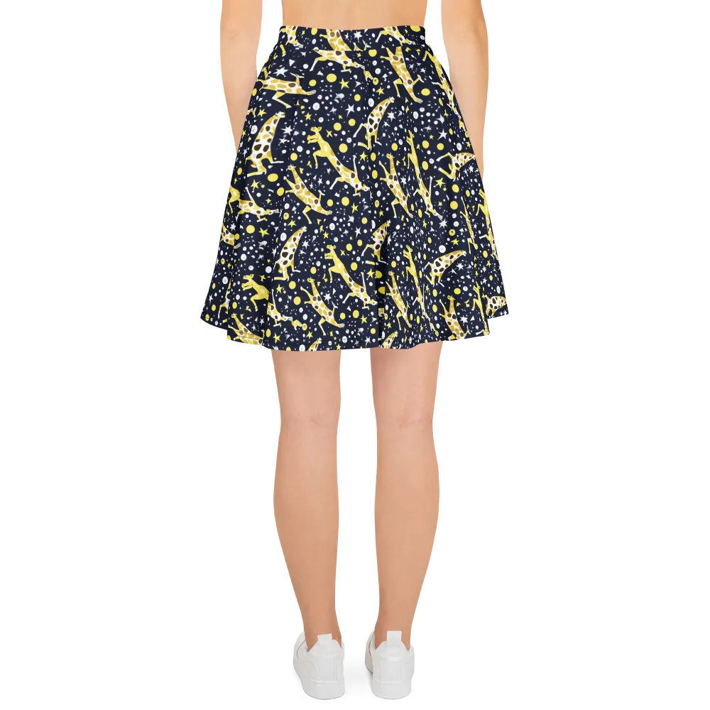 Starlit Safari on Skater Skirt — Back