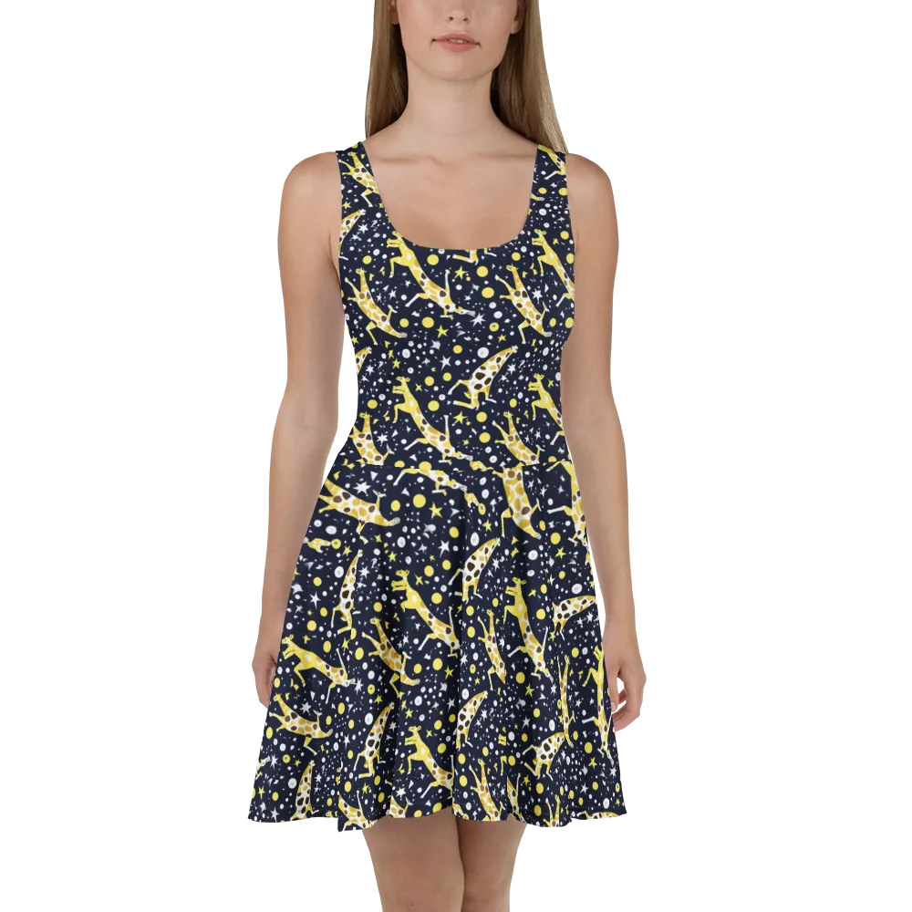 Starlit Safari on Skater Dress — Front