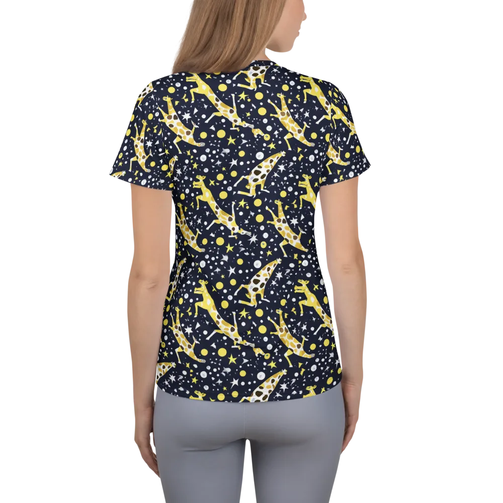 Starlit Safari on Women's Athletic T-Shirt — Back