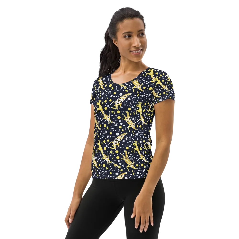 Starlit Safari on Women's Athletic T-Shirt — Left