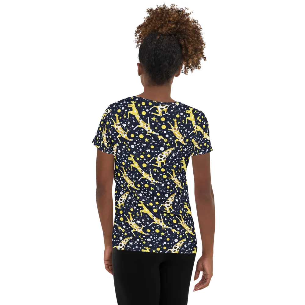 Starlit Safari on Women's Athletic T-Shirt — Back