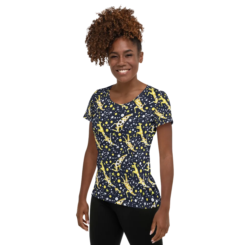 Starlit Safari on Women's Athletic T-Shirt — Left
