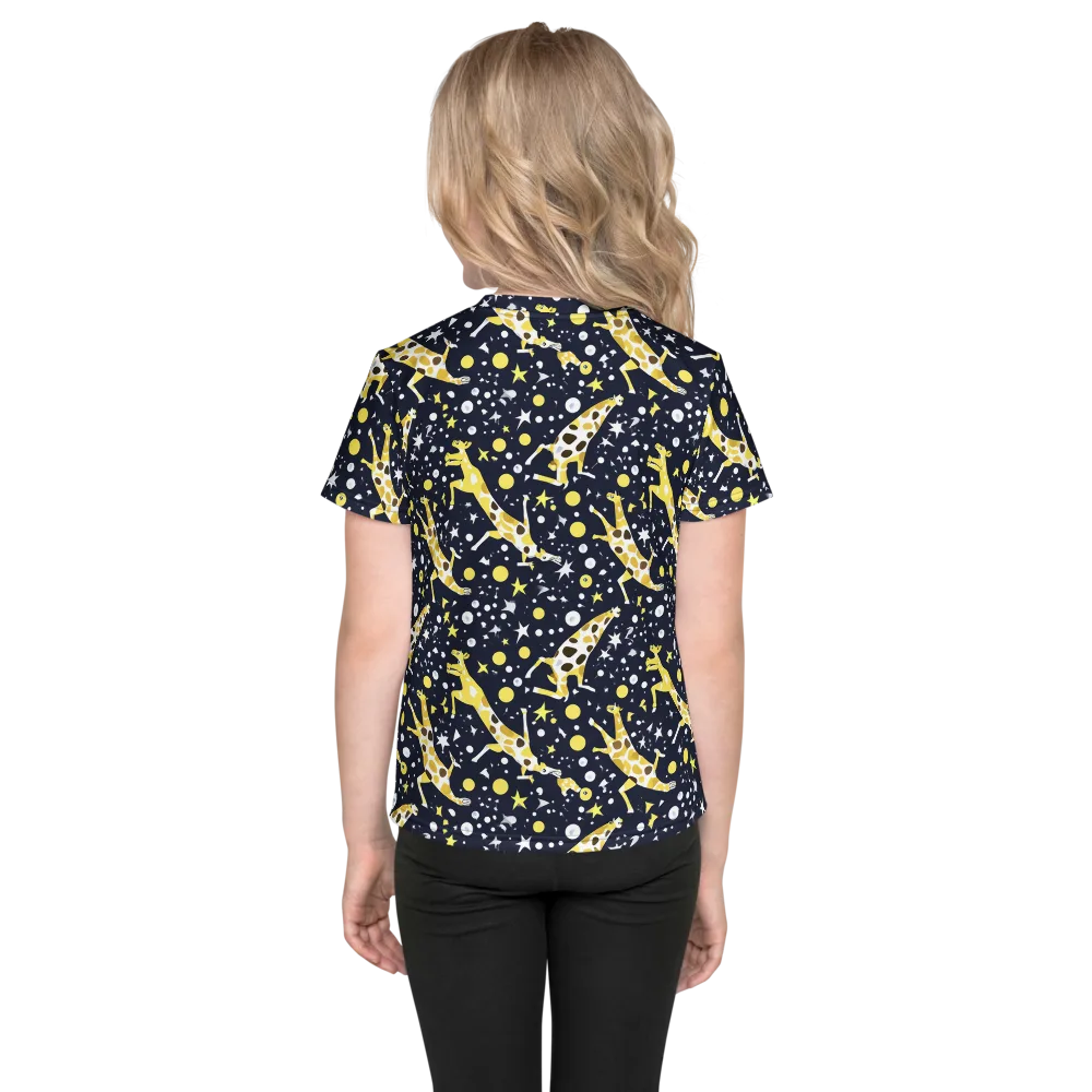 Starlit Safari on Kids Crew Neck T-Shirt — Back