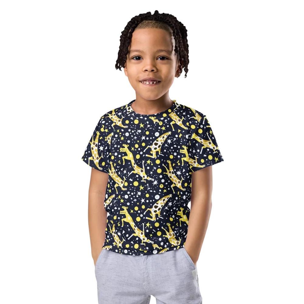 Starlit Safari on Kids Crew Neck T-Shirt — Front