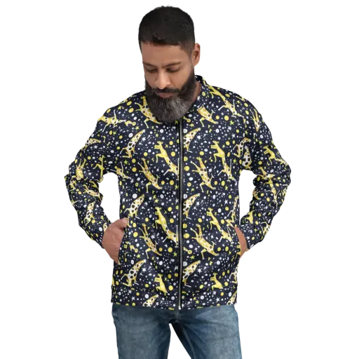 Starlit Safari on a Bomber Jacket