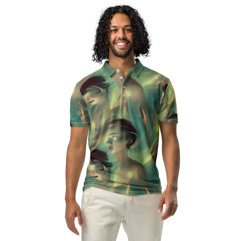 Spectral Whisper on Men's Slim Fit Polo Shirt — Front