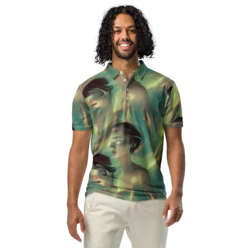 Spectral Whisper on a Men's Slim Fit Polo Shirt