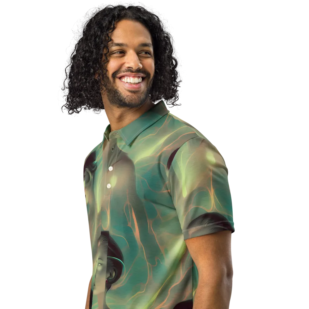 Spectral Whisper on Men's Slim Fit Polo Shirt — Left Front