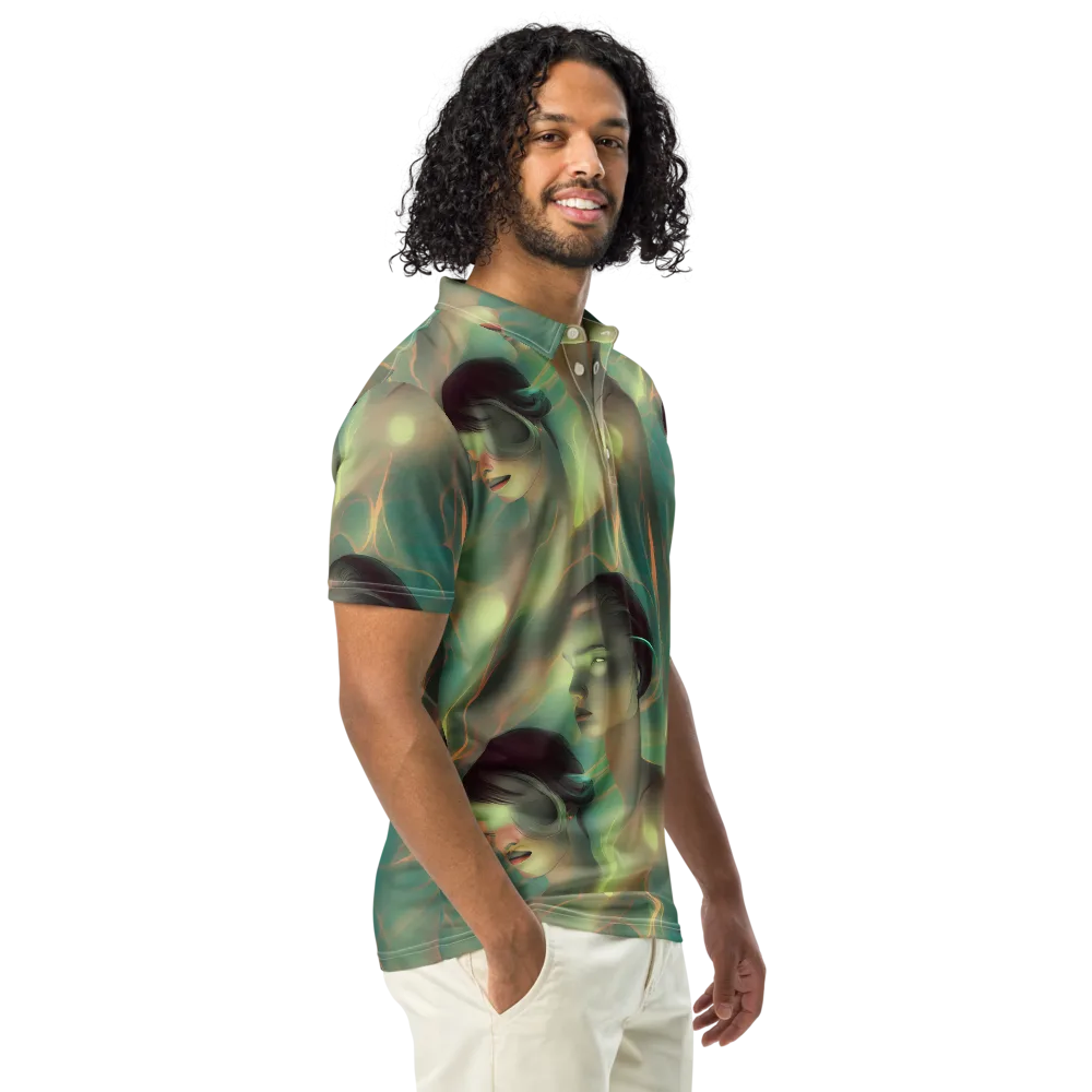 Spectral Whisper on Men's Slim Fit Polo Shirt — Right Front