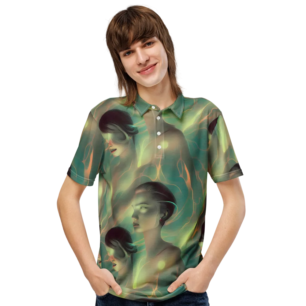 Spectral Whisper on Men's Slim Fit Polo Shirt — Front