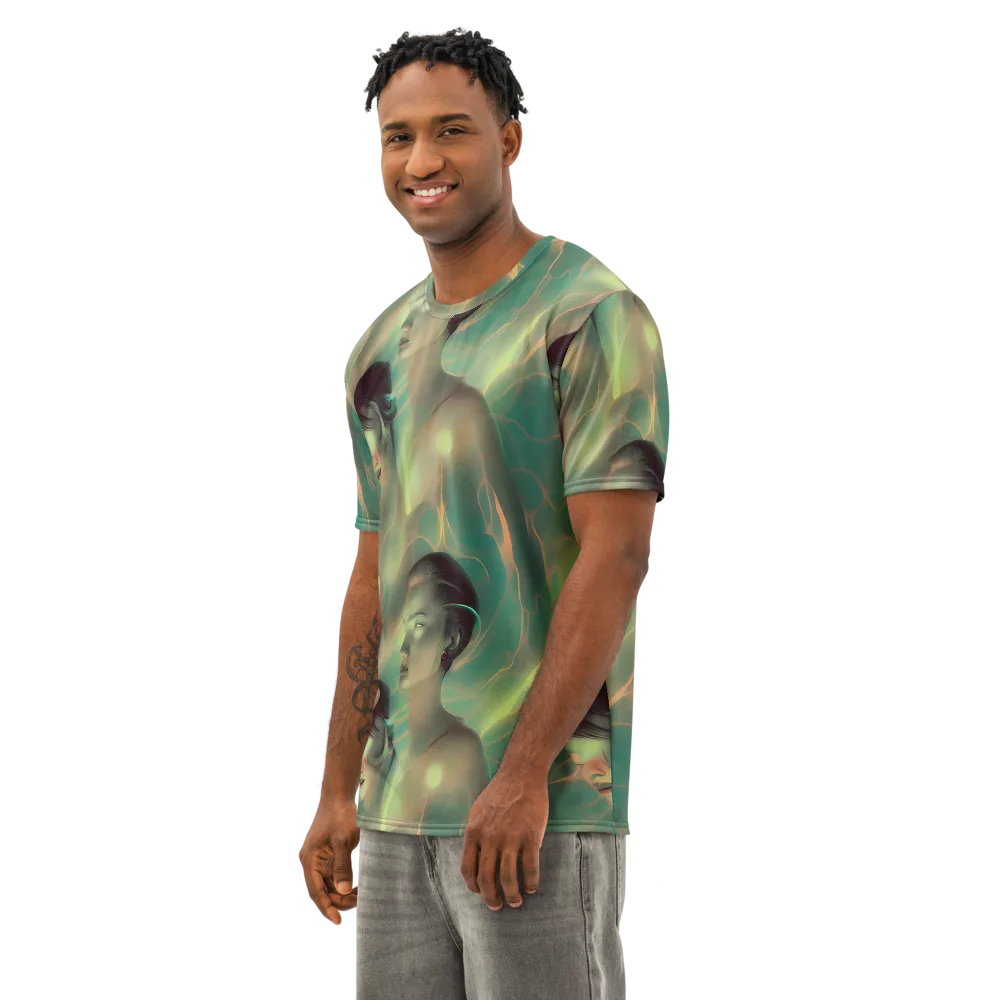 Spectral Whisper on Men's Cotton Crew Neck T-Shirt — Left Front